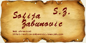 Sofija Zabunović vizit kartica